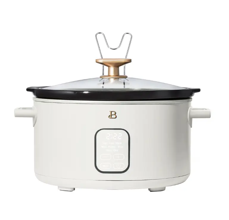 Beautiful 6 Qt Programmable Slow Cooker, White Icing by Drew Barrymore