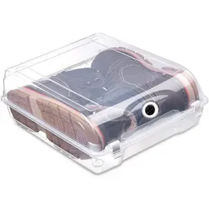 Shoe Stackable Organizer - Gondol KING SIZE BOOT BOX Shoe Box -Storage Container- Clear Plastic Shoe Container no need to assemble Bedroom Plastic