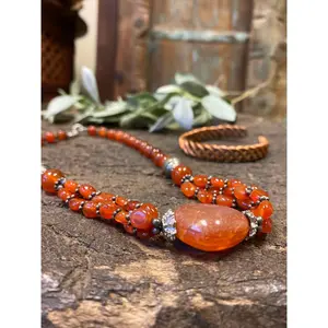Holistic Carnelain Choker Necklace Grounding Earthing CARNELIAN Handmade Necklaces