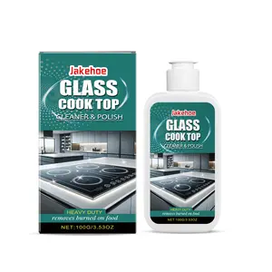 Glass stove cleaning and polishing agent for household kitchen cleaning, stain removal and cleaning of induction and ceramic stoves