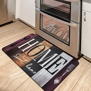 Flannel Vintage Colorful Wood Grain Kitchen Decorative Mats, Kitchen Carpet, Non-Slip, Easy to Clean, Machine Washable, Suitable for Living Room, Bedroom, Kitchen, Office, And Holiday Home Decor Entrance Mats