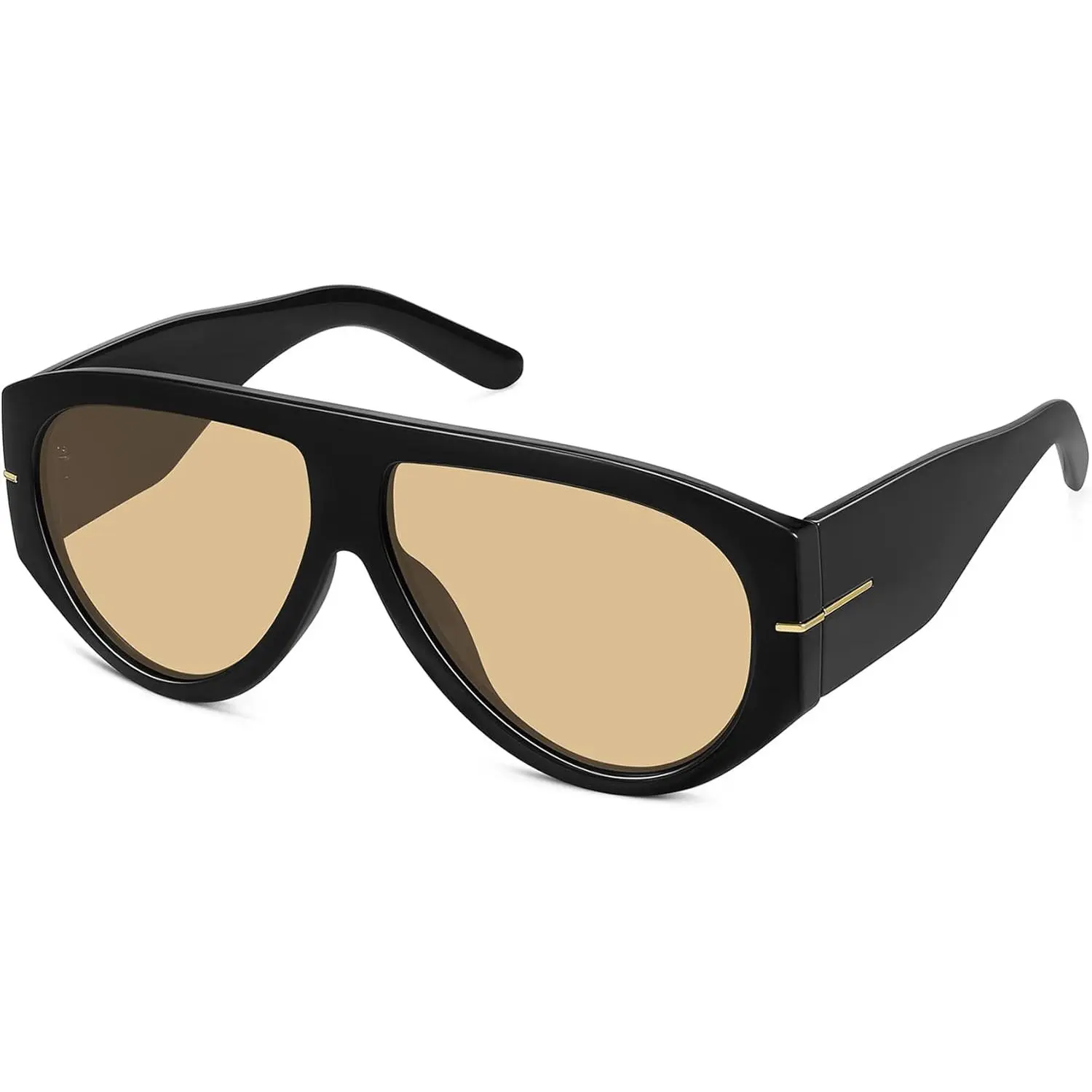 Fozono Classic Vintage Aviator Sunglasses for Women & Men, High Quality Oversized Shield Statement Frame with UV400 Blocking Polycarbonate Lenses, Classic Vintage Sunglasses, Uv Blocking Sunglasses