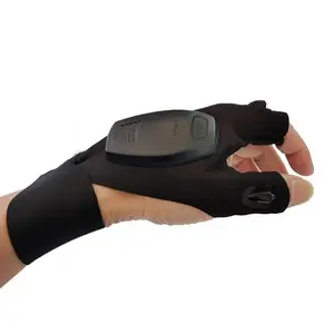 LED flashlight luminous multi-function tool gloves, convenient, simple and more practical torch  touch black nylon blend