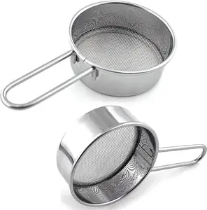 2-Pack Mini Flour Sifter for Baking, Flour or Powdered Sugar Shaker Duster with Handle, Stainless Steel Baking Tools Dusting Flour Sieve for Sugar, Flour, Powder and Spices Dadamong