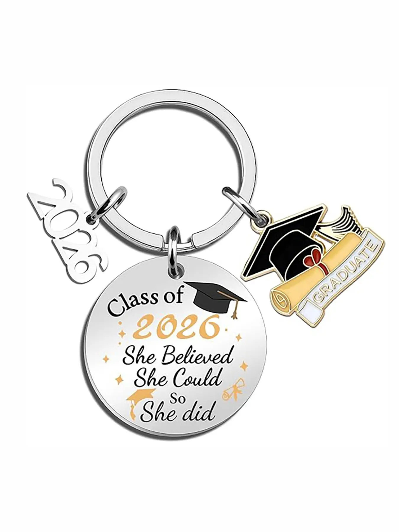 Graduation Gift Stylish Keychain for Her 2026, High School University Graduates, Cute Cartoon Character Design, Perfect Gift for Women, Trendy Cute Keychain Keyrings