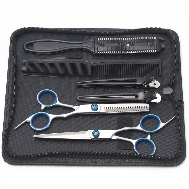 Professional Hair Cutting Kit, Barber Haircut Kit, 1 Set Hair Cutting Shear & Thinning Shears & Storage Bag, Hair Styling Tool, Barber Use Tools, Barber Supplies for Home Salon