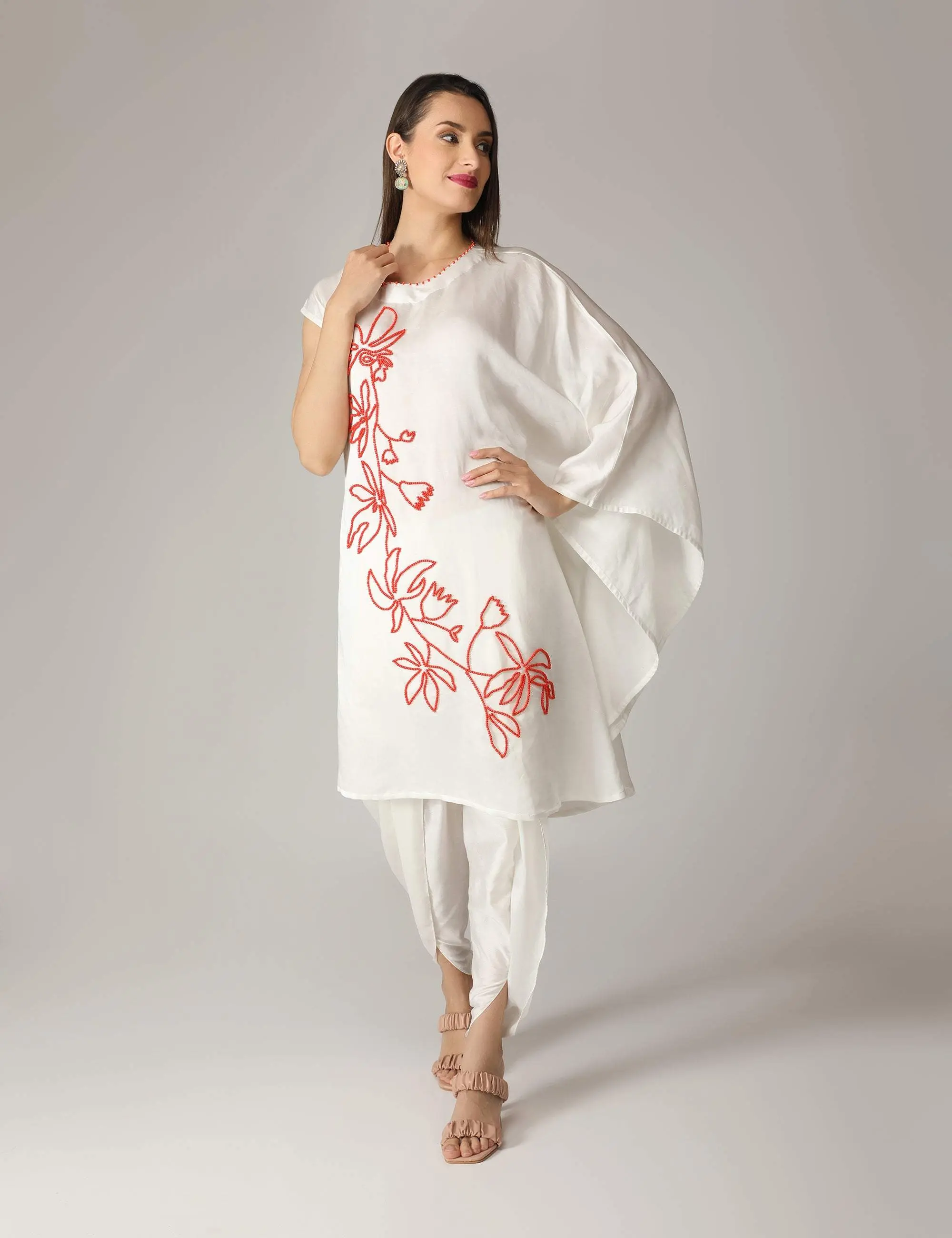 Iro White Half Kaftan Kurta With Dhoti Pants
