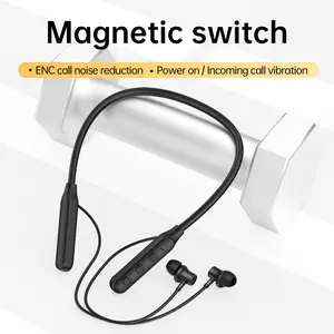 Hanging-neck Bluetooth headset Bluetooth 6.0 chip magnetic suction switch incoming call/boot vibration ENC call noise reduction lightweight design Earbuds In Ear wear no pressure suitable for fitness/Sports/cycling sports enthusiasts gift