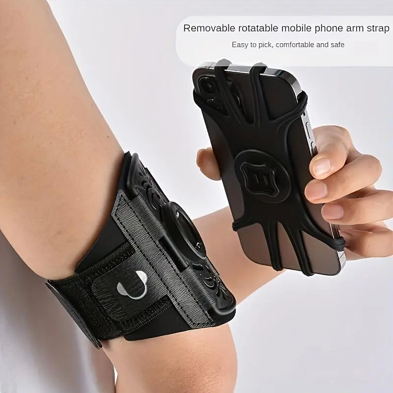 360 degree rotating arm bag outdoor sports mobile phone arm bag removable mobile phone stand convenient navigation