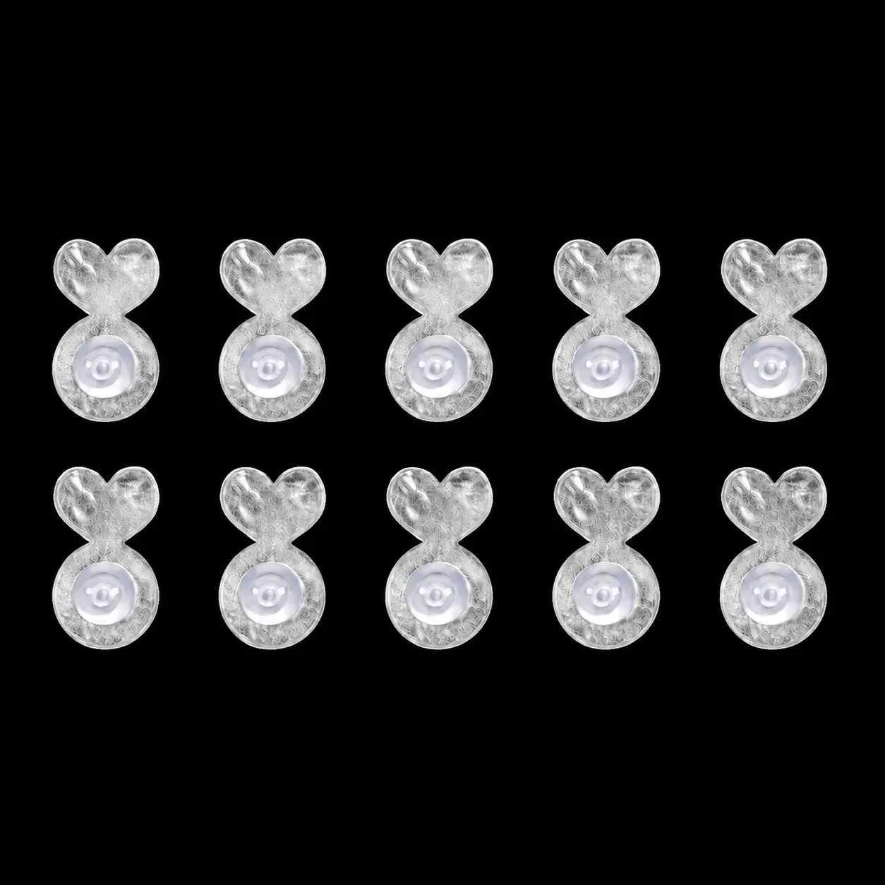 10PCS Silicone Lifters - Heart-Shaped Backings, Ultra-Light Invisible Support Pads for Ear Lobe Droop Prevention, DIY Beading & Jewelry Making Supplies for Studs, Dangle Earrings