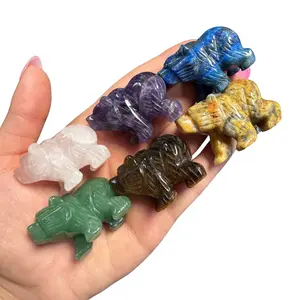 Gemstone Bear Carving - Natural Crystal Bear Carving