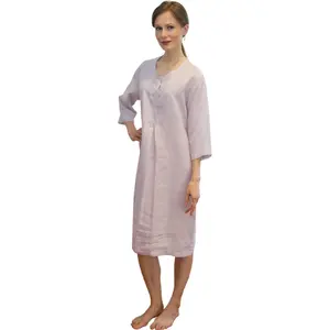 Armani International Women's Linen Nightgown | Orchid Hush 3/4 Sleeve, Loose Fit