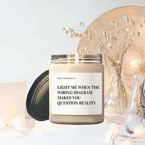 Electrical Engineer Funny Gift Candle for Future Engineer New Graduates Women in Science STEM Light Me When Wiring Diagram Questions Reality