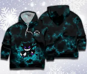 Gengar Hoodie Japanese Anime Poke Gift for Fan AH0012