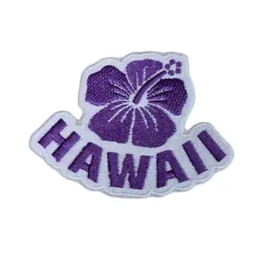 Hawaii Tropical Hibiscus Flower Iron On Embroidered Applique Patch