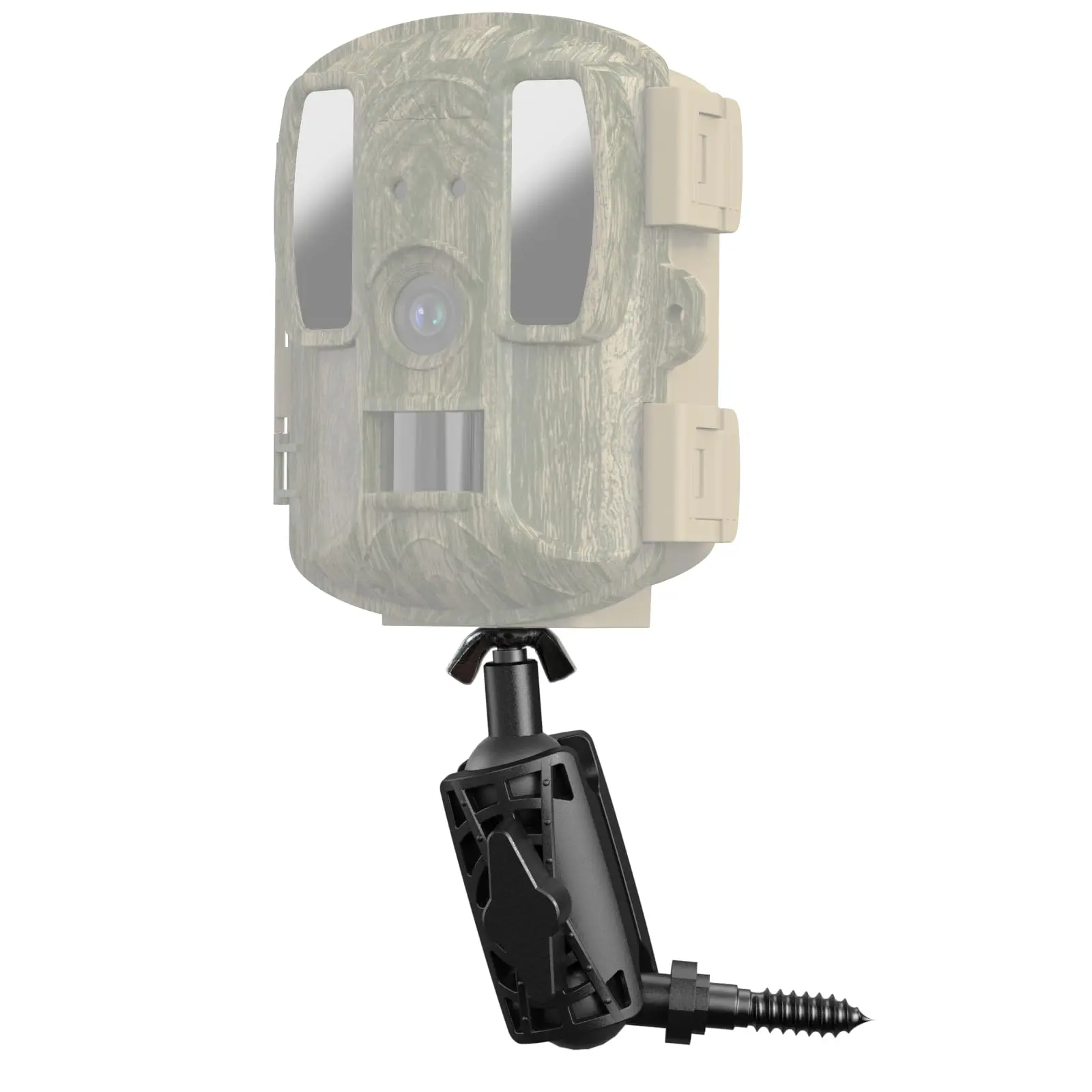 Adjustable Trail Camera Tree Mount Solar Panel Mount Game Camera Outdoor Mounting Bracket Holder with Double 360° Swivel Tilt Ball Joints Secure Stability