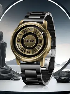 Men's Street Style Quartz Watch, Fashion Watch with Luminous Dial & Stainless Steel Strap, Modern Casual Wristwatch, Trendy Maglev Watch for Daily & Special Occasions