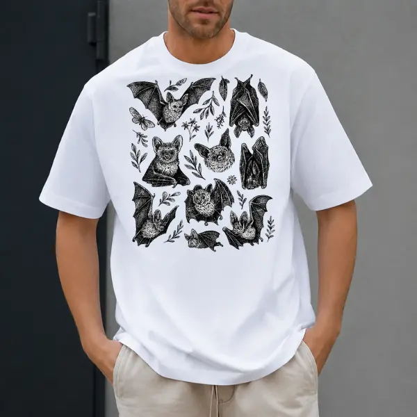 Vintage Bat Collection Shirt | Gothic Animal Graphic Tee | Halloween Nature T-Shirt | Unisex Wildlife Apparel