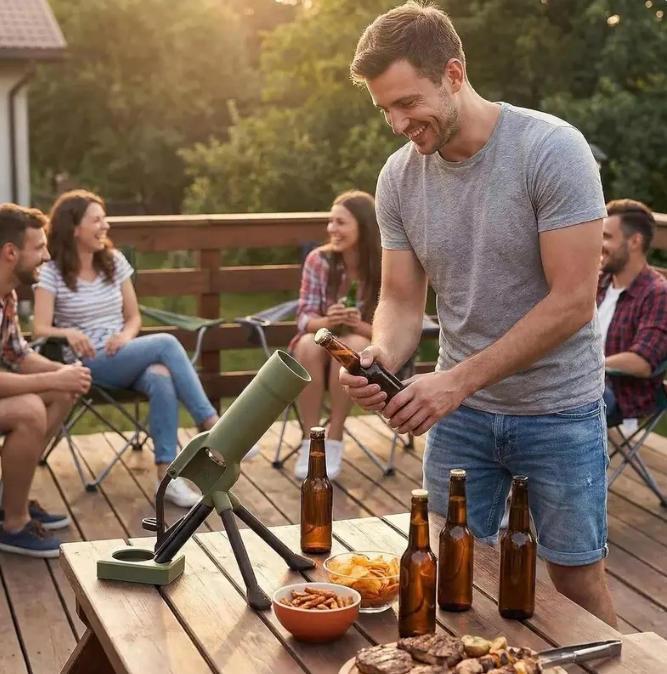 Beer Bottle Mortar Opener, Pop-Up Beer Opener, Tactical Cap Launcher, Hands-Free Press Button, Men's Exclusive, Bar and Desk Decor Beer Bottle Mortar Opener, Pop-Up Beer Opener, Tactical Cap Launcher, Hands-Free Press Button, Men's Exclusive, Bar and Desk Decor