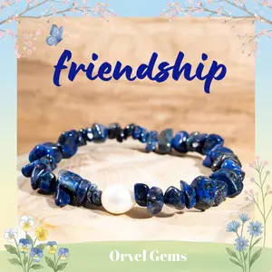 Handmade Lapis Lazuli & Pearl Chips Beaded Blue Friendship Bracelet – Natural Gemstone Jewelry for Women & Men