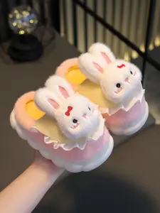 Plush Slippers New Style Girls Winter Home Use Thick Sole Non-Slip Warm Indoor Shoes for Kids' Comfortable Footwear Fuzzy Warm Slippers Toddler Slippers