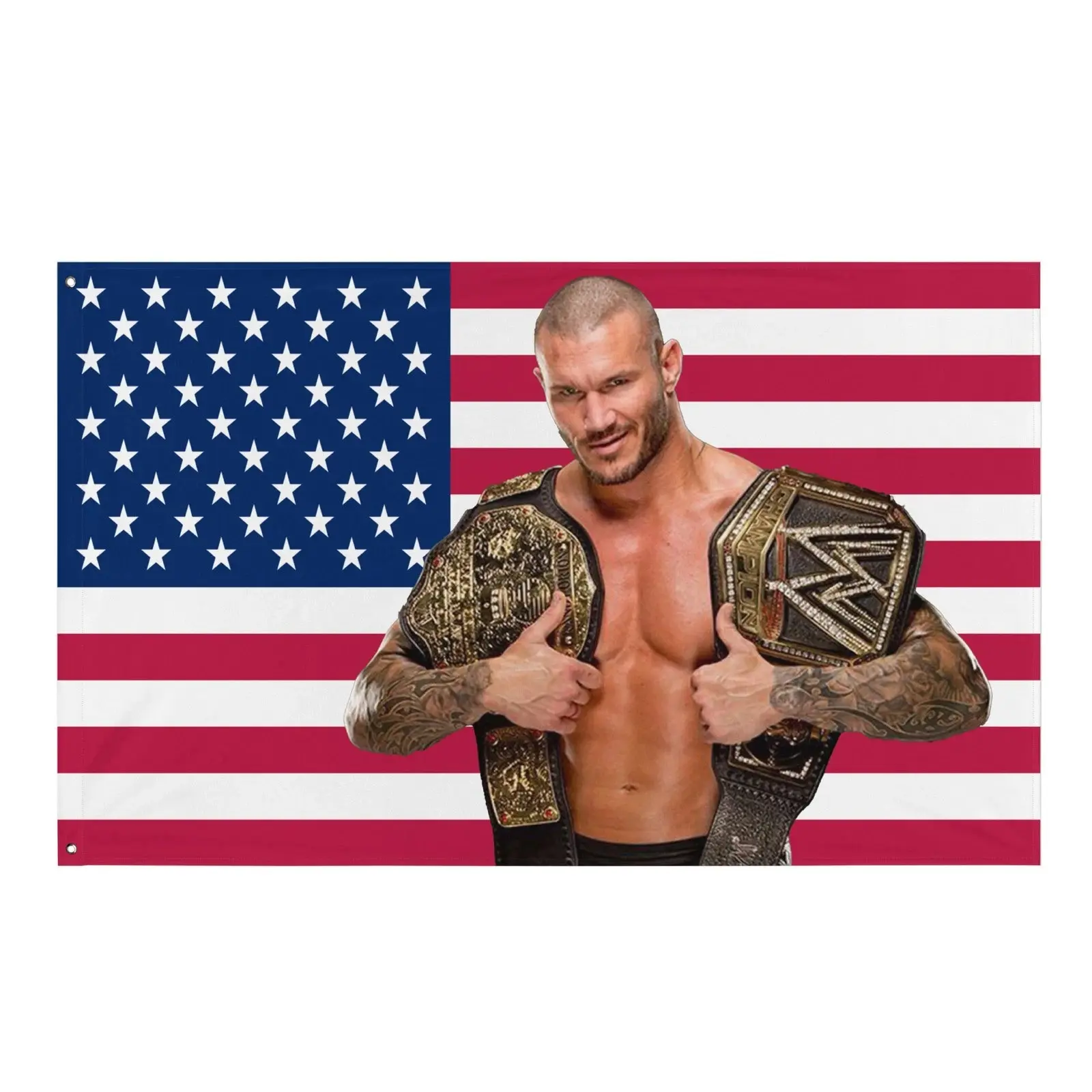 Randy “The Viper” Orton American Flag - WWE Superstar tapestry - Wrestling Home Decor WWE Wrestling Wall Flag Banner, Pro Wrestling Room Decor for Bedroom, Vintage Wrestler Gift for Men & Women