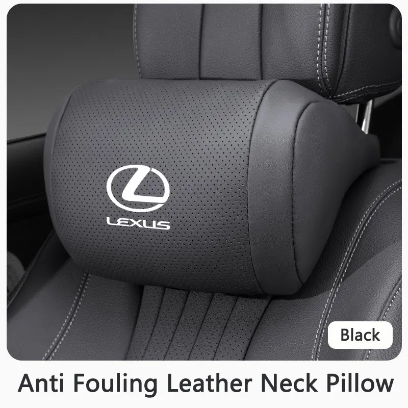 Nappa Leather Car Headrest Neck Support, Seat Pillow, Neck Rest Cushion for Lexus Models, Protects Neck, Car Accessories for Comfort, Luxury Vehicle Interior Accessory