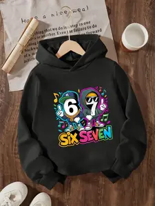 New Spring And Autumn Children's Clothing, Boys And Girls' Creative Hooded Sweatshirts, Six Seven American Streetwear 67 Hip-Hop Printed Shirts, Trendy, Casual, Fashionable And Unique Daily Wear That Is Perfect For All Occasions, Ideal Gift Choice