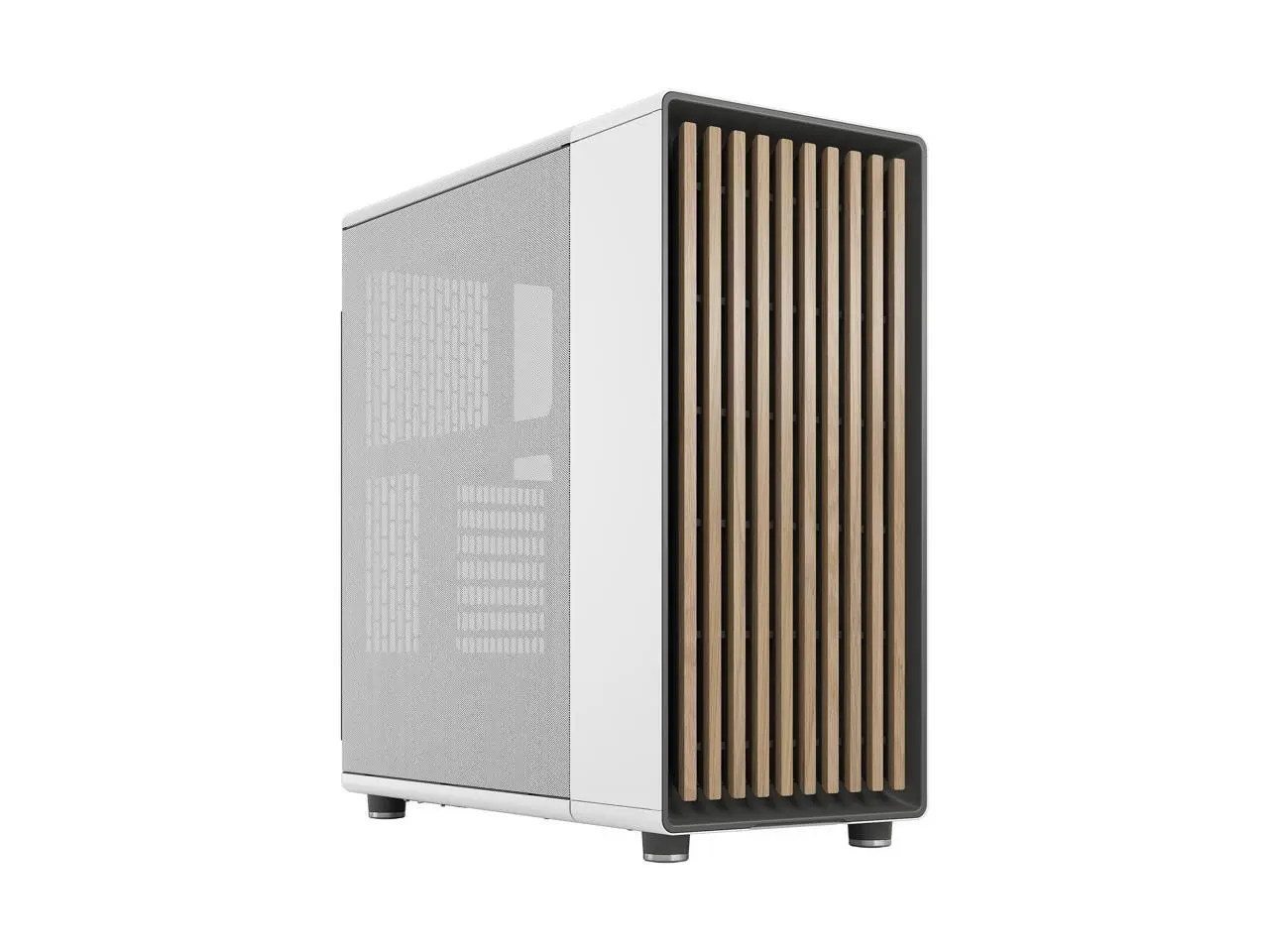 Fractal Design North ATX mATX Mid Tower PC Case - Chalk White Chassis with Oak Front and Mesh Side Panel Fractal Design North ATX mATX Mid Tower PC Case - Chalk White Chassis with Oak Front and Mesh Side Panel