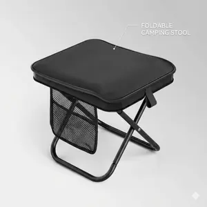 Ultra Light Portable Folding Stool, Pocket-Size Camping Chair for Backpacking, Mini Collapsible Fishing Stool, Compact Outdoor Seat for Hiking, BBQ, Travel, Lightweight Small Camp Bench with Carry Ba