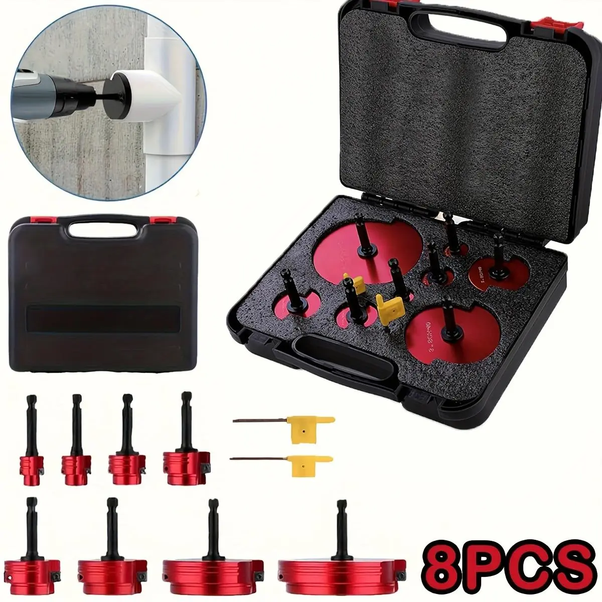 PVC Pipe Reamer Kit, PVC Socket Saver Plastic Pipe Fitting Reamer Kit, Professional Standard PVC Pipe Reamer Pipe Fitting Reamer Kit for PVC Pipe Water Lines Drain Lines, Steel