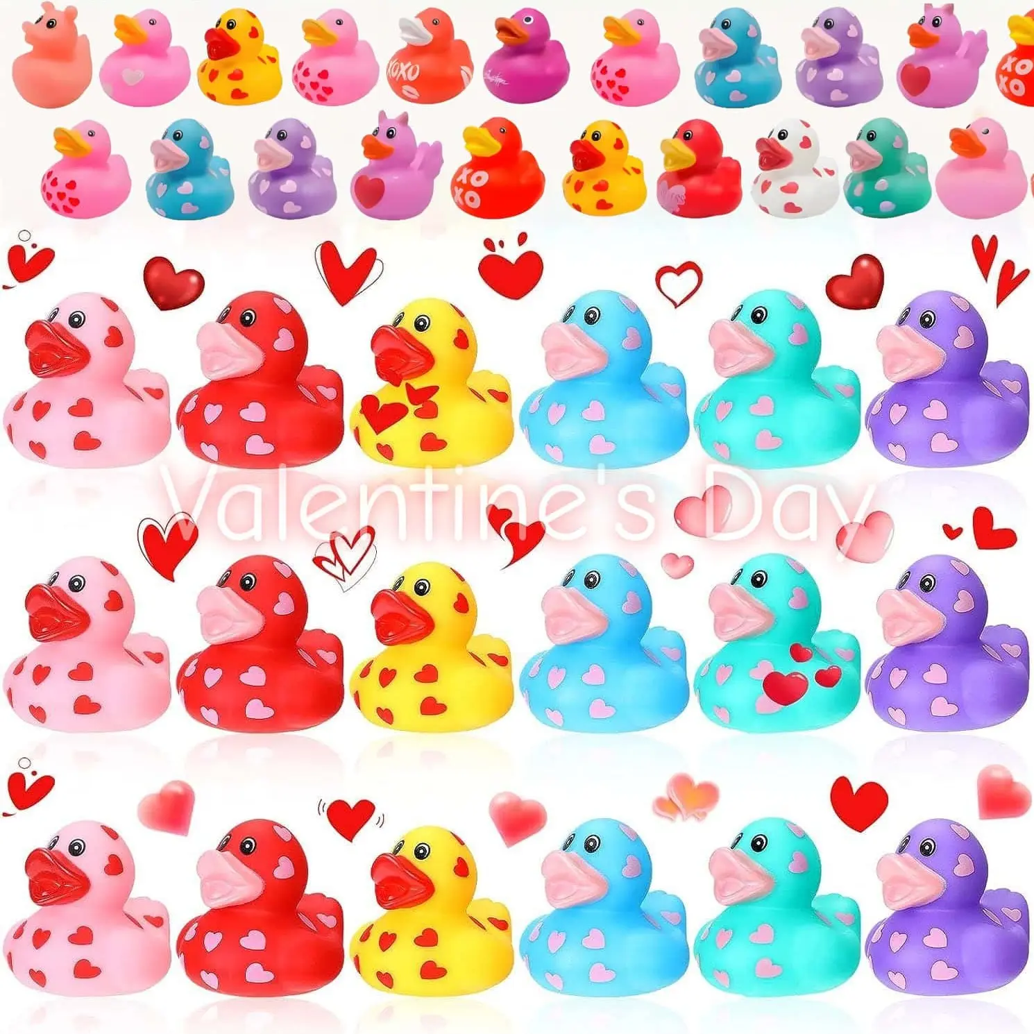 Valentine's Day Wedding Rubber Duck Toy,Heeart Party Gift for Her Him, 5/10/20PCS Cute Squeeze Duck Toys for Stress Relief, Couples, Girlfriend, Valentine's Day Party Favors Boyfriend and Kids, Random Assortment, Party Bag Fillers