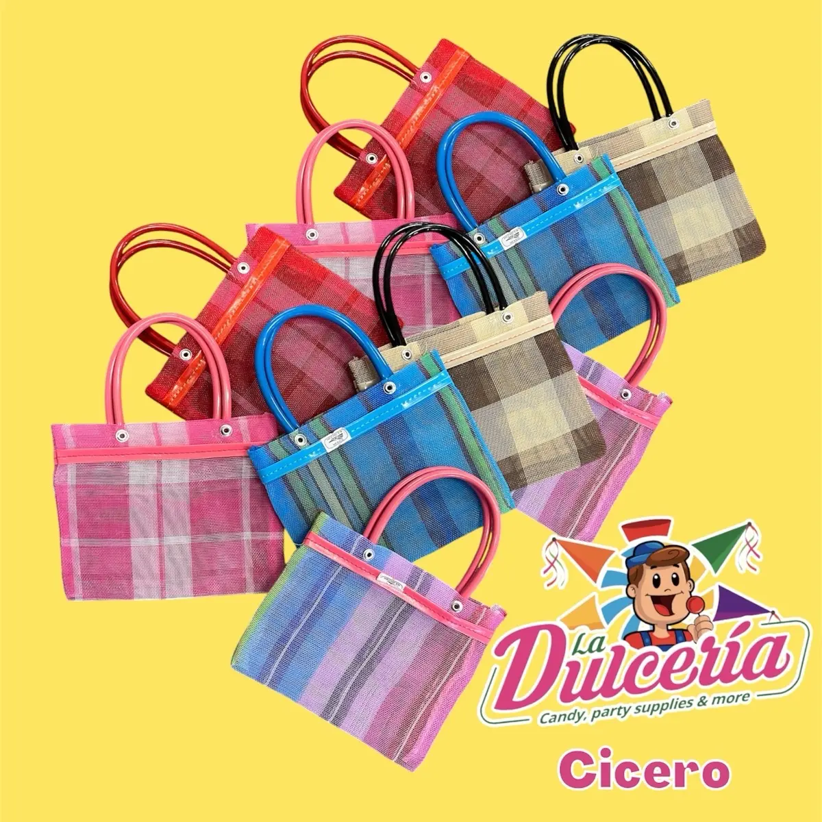 Pack of 10 Small Mexican Mesh Bags - Varying Colors, Ideal for Party Decorations or Party Favors Traditional Gifts