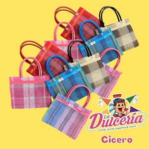 Pack of 10 Small Mexican Mesh Bags - Varying Colors, Ideal for Party Decorations or Party Favors Traditional Gifts