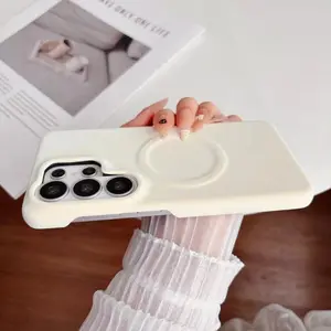 Luxury Misty Velvet PU Leather Matte Protective Phone Case For Samsung Galaxy S25Ultra S24Ultra S26 Ultra For Magsafe Magnetic Charging Frosted Cover