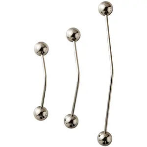 Goo-Ki 1-Pack Creative Brass Furniture Handles - European Minimalist Ball-Tip Bar Pulls in Titanium Silver