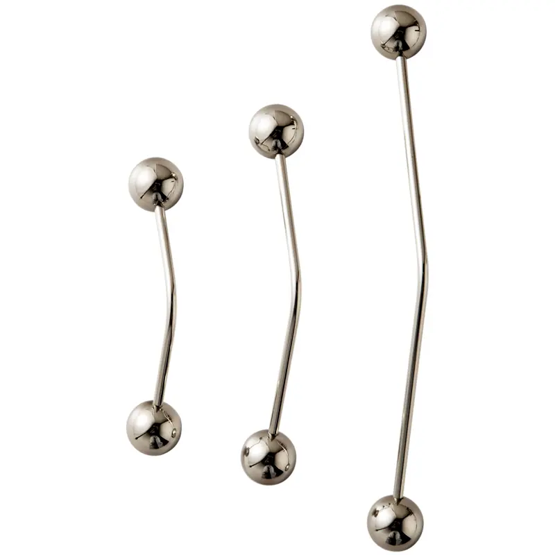 Goo-Ki 2 Pack 7 9/16'' Titanium Silver Cabinet Handles - Ball Tip Pulls Polished Solid Brass Minimalist Hardware for Kitchen