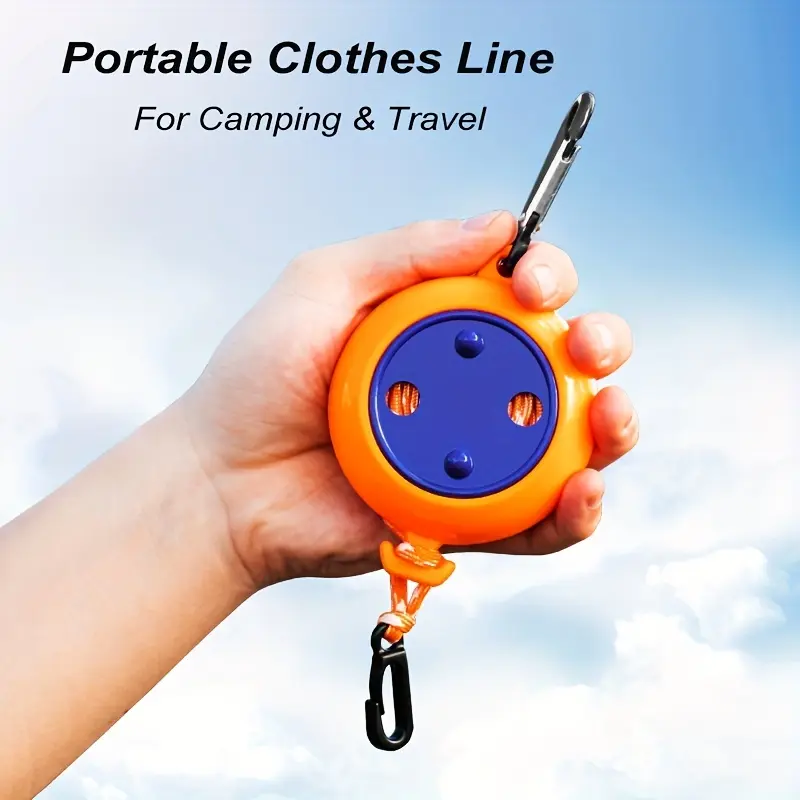 Durable and Portable 26ft Travel Clothesline for Camping and Outdoor Activities - Easy to Set Up and Use, Perfect for Drying Clothes and Towels Anywhere
