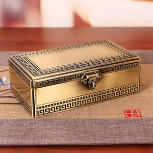 Elegant Hand-Carved Wave Pattern Jewelry Box, High-Quality Velvet Lining, Dustproof and Oxidation-Resistant, Perfect for Desk Storage