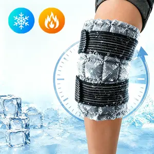 Extra Large Ice Pack Wrap for Knee, Reusable Ice Wrap with Hot & Cold Compress, Adjustable & Flexible for Back Shoulder Arms Legs Post-Workout Care