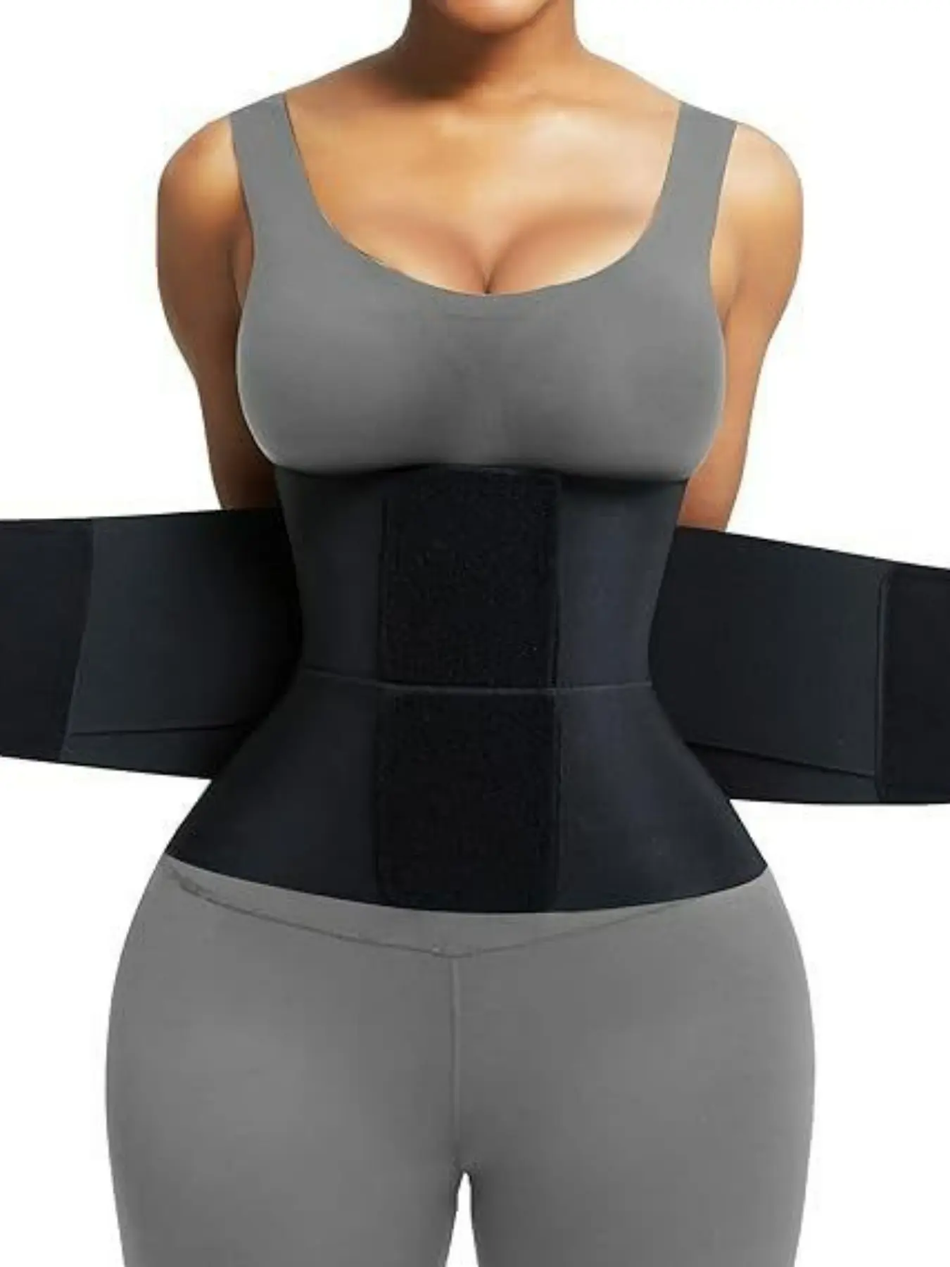 Unisex Shapewear Waist Trainer Belt, Three-Layer Reinforced Design, Chic, Solid, Smooth, Magic Tape Closure, Adjustable, Ideal for Exercise & Daily Wear, Enhances Waistline