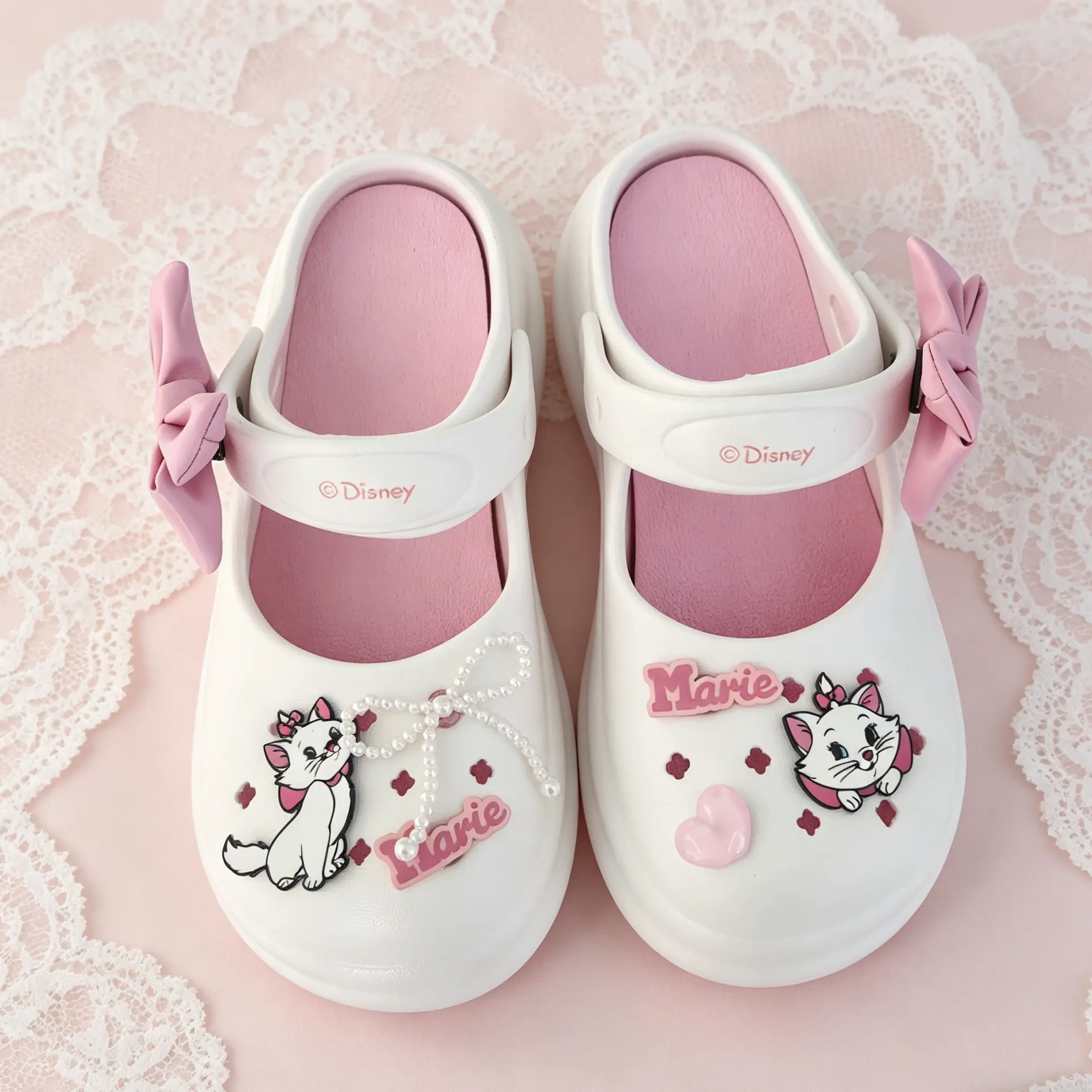 MINISO Disney Marie Cat Mary Jane Slippers for Women - Fashion Sweet Cute Slide Sandals, Cozy Casual Indoor-Outdoor Footwear, Trendy Aristocats Merch, Back to School Essentials