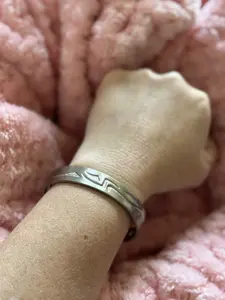 White Satin Finish Tribal Bangle