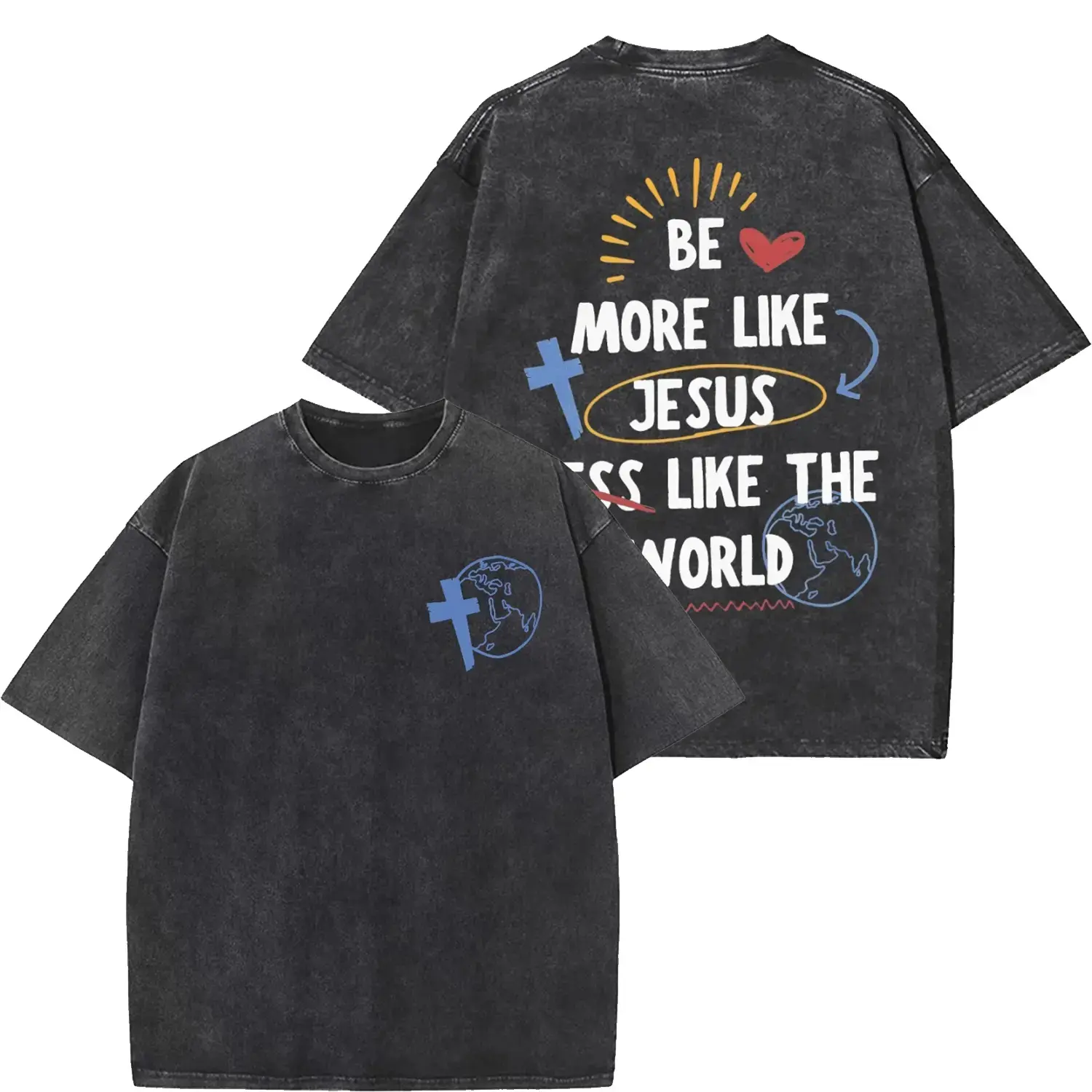 Men's Oversized Baggy T-Shirt, Vintage Christian Clothing Top in Soft Heavyweight 230gsm Cotton, Loose, Seamless, Clothes, Apparel, Shortsleeve, Menswear, Shoulder Tape, Classic