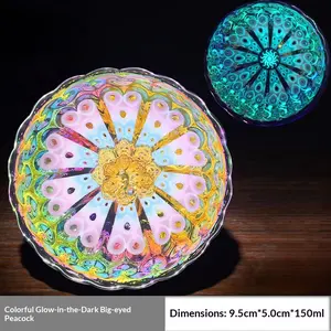 Golden Nightlight Large-Eyed Golden Peacock Jianzhan Teacup Owner's Cup Tea Bowl Gilded Golden Lotus Teacup