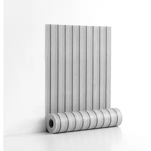 Peel and Stick PVC Slat Wall Panels,  Grain Self-Adhesive Soundproof -Resistant Paneling,  Faux  Panels for Bedroom Bathroom Walls & Ceilings 118"x15.75"(Gray,13Sq.ft)