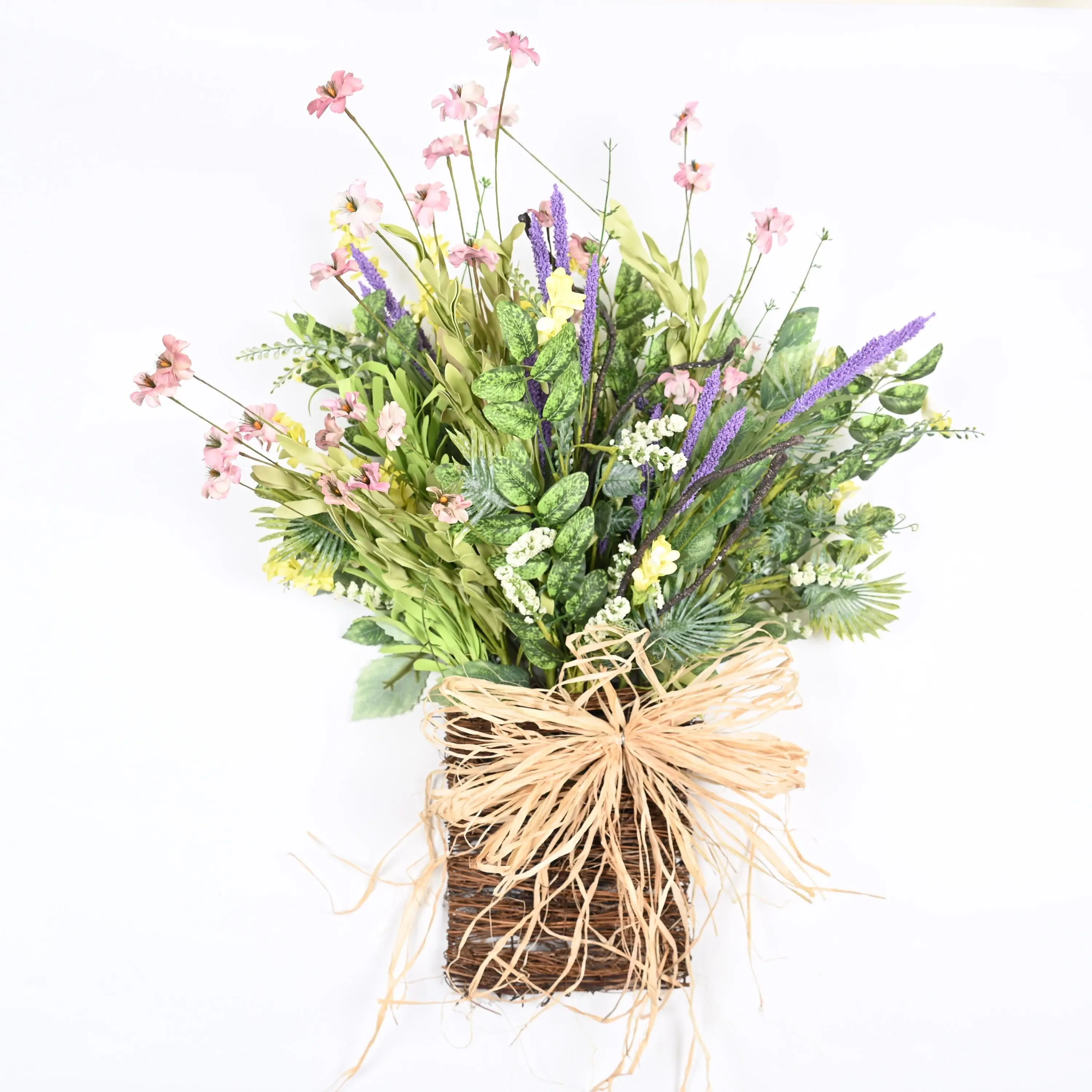 26" Every day Summer Basket wreath Wildflower Door Hanger, Modern Door Hanger, Rustic Basket, Door Basket, Outdoor Decor, Door Wreath,GIFT
