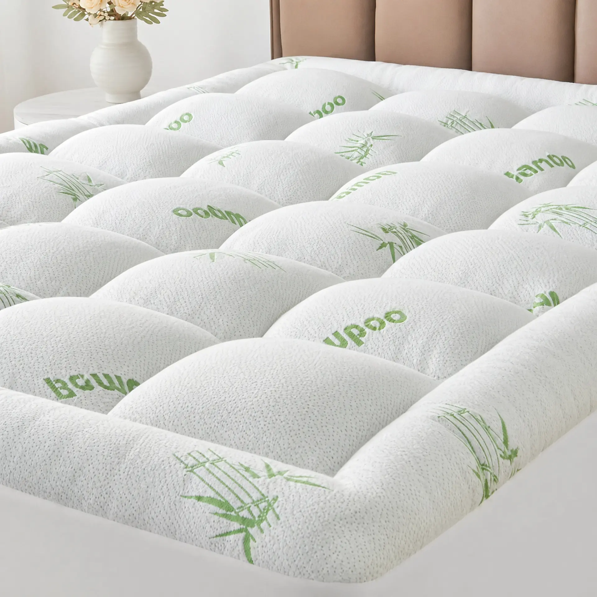 Cosybay Mattress Topper Queen Size, Bamboo Mattress Pad for Travel & bedroom, Cooling Breathable Bed Topper for Back Pain Relief, Hypoallergenic & soft Camper Bed Pad, Furniture Mattresses Cushions, Ultimate Comfort,mother's day gift #Summervibes