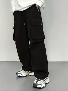 Men's Casual Cargo Pants, Loose Fit Drawstring Waist, Comfortable Street Style, Perfect for Daily Wear & Outdoor Activities, Casual Streetwear Trousers
