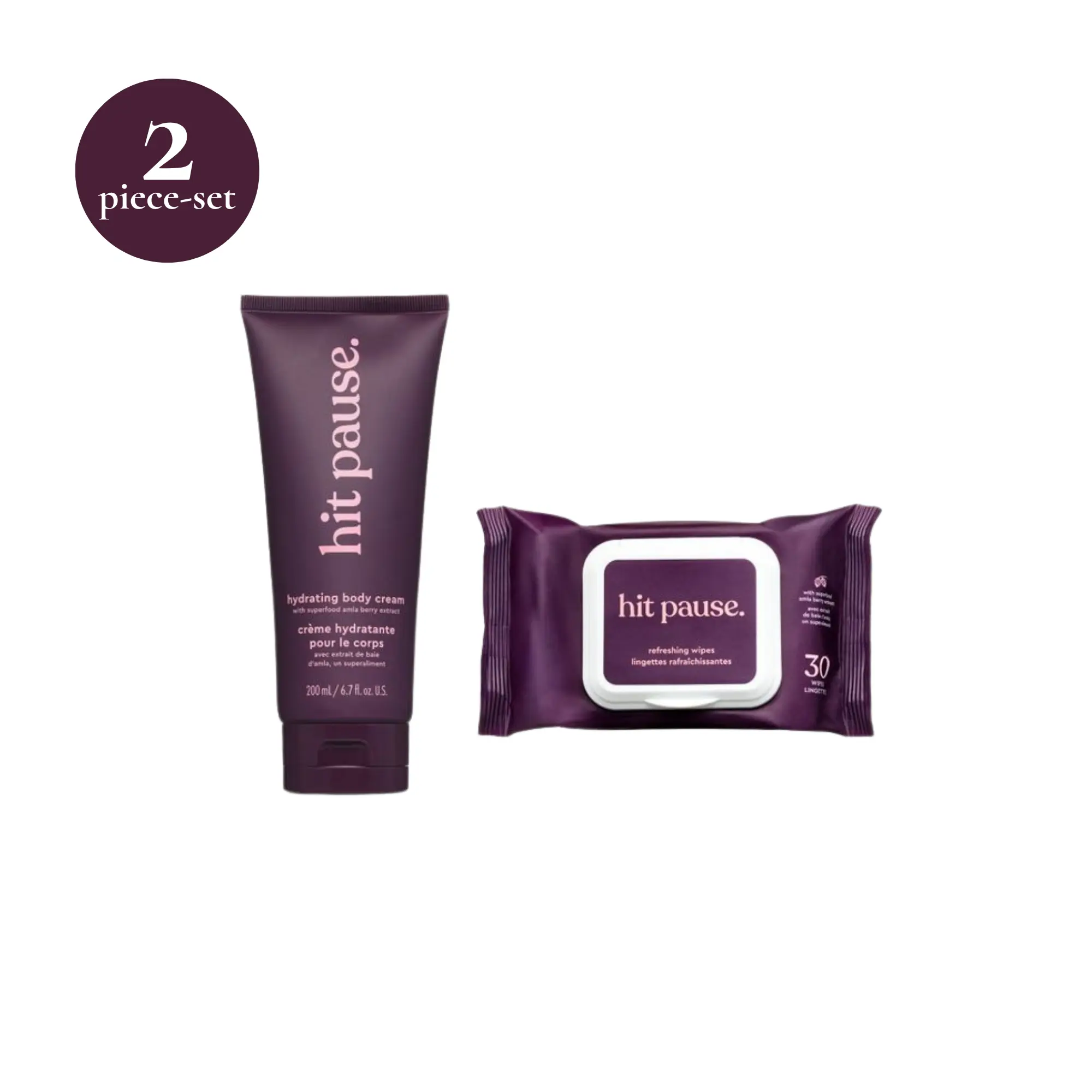 Hit Pause Peri & Menopause Moisture + Refresh Duo – All Over Refreshing Wipes & Hydrating Body Cream for Hot Flashes Hit Pause Peri & Menopause Moisture + Refresh Duo – All Over Refreshing Wipes & Hydrating Body Cream for Hot Flashes